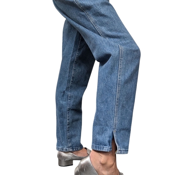 Vintage Lee Mom Jeans High Waisted Tapered Leg 100% Cotton Denim USA 11 - Picture 9 of 14
